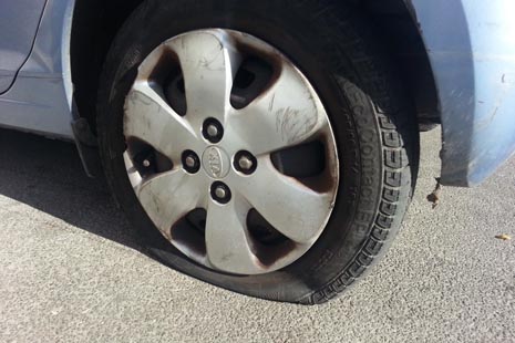 Palermo. Reporter's car damaged